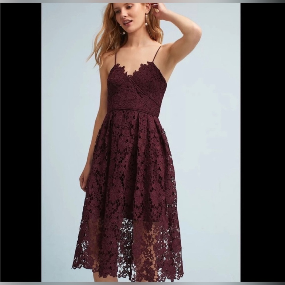 Donna Morgan Plum Lace Dress - Size 6